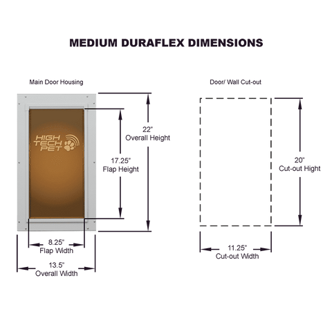 Duraflex Heavy Duty Dog Door - Wall Mount